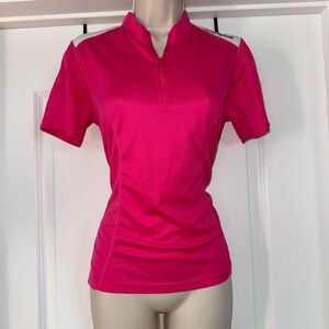 Women’s Large 1/4 Zip Pink Canari Cycling Shirt with Back Pockets